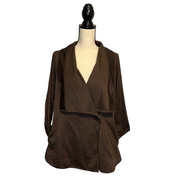 NWT Diane Gilman DG2 Brown Blazer Jacket Women's Size XL Stretch One Button - Picture 4 of 10